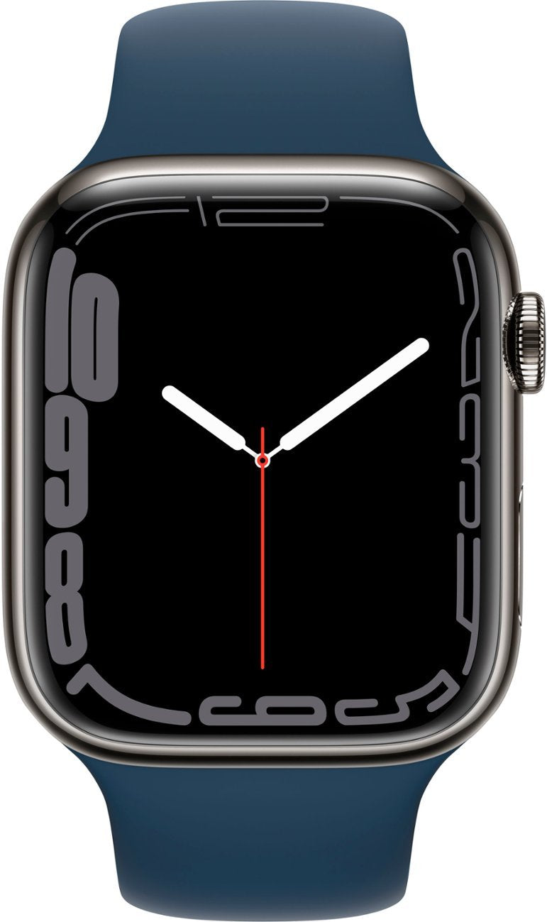 Apple Watch Series 7 (2021) 45mm GPS + Cellular - Graphite Stainless Steel Case & Abyss Blue Sport Band (Refurbished)