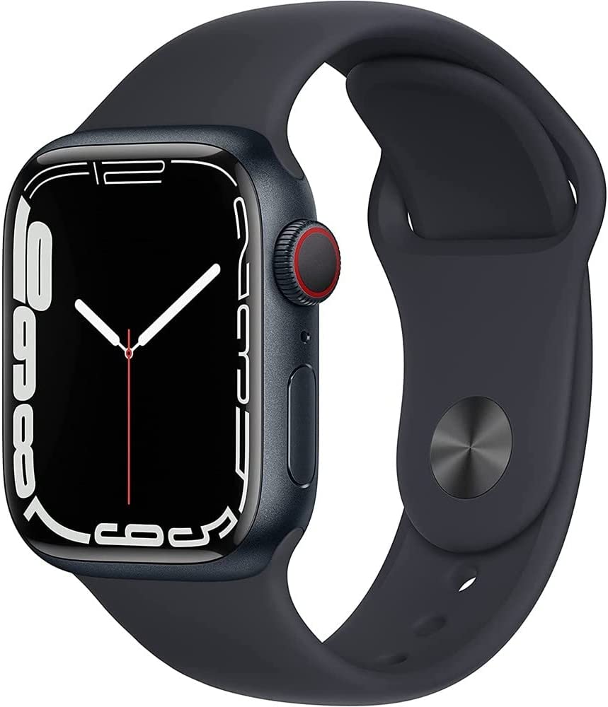 Apple Watch Series 7 GPS + LTE w/ 45MM Midnight Aluminum Case &amp; Black Sport Band (Pre-Owned)