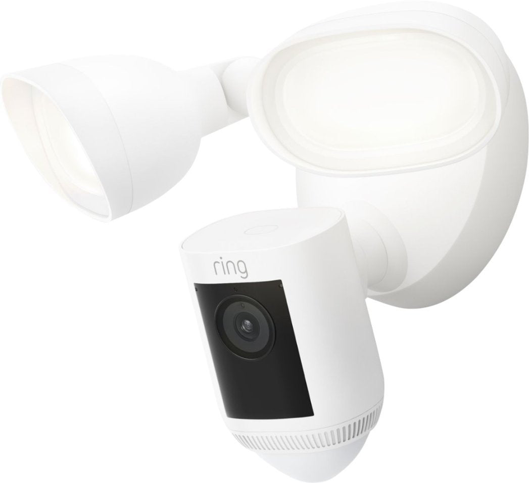 Ring Floodlight Cam Wired Pro Outdoor Wireless 1080p Surveillance Camera - White (Refurbished)