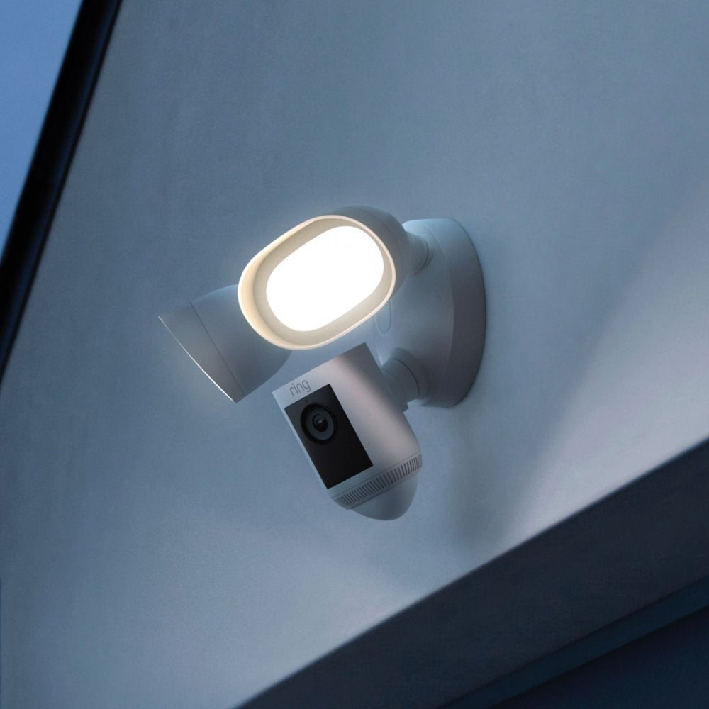 Ring Floodlight Cam Wired Pro Outdoor Wireless 1080p Surveillance Camera - White (Refurbished)