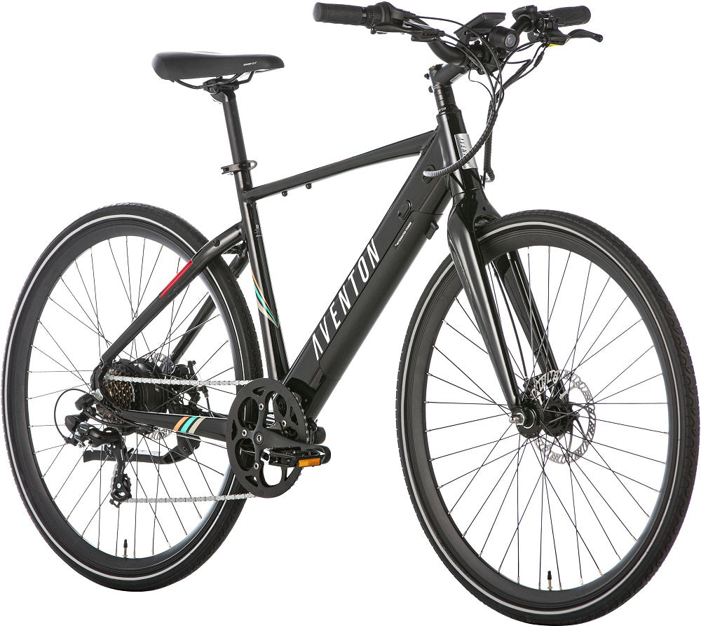 Aventon Soltera 7-Speed Step-Over Ebike w/ 40 mile Max Range - Onyx Black (Refurbished)