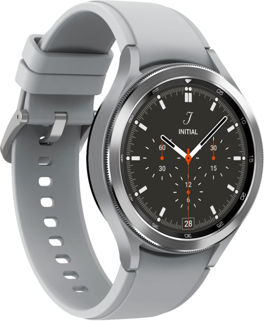 Samsung Galaxy Watch4 Classic Smartwatch 46mm LTE Silver with Gray Sport Band (Pre-Owned)