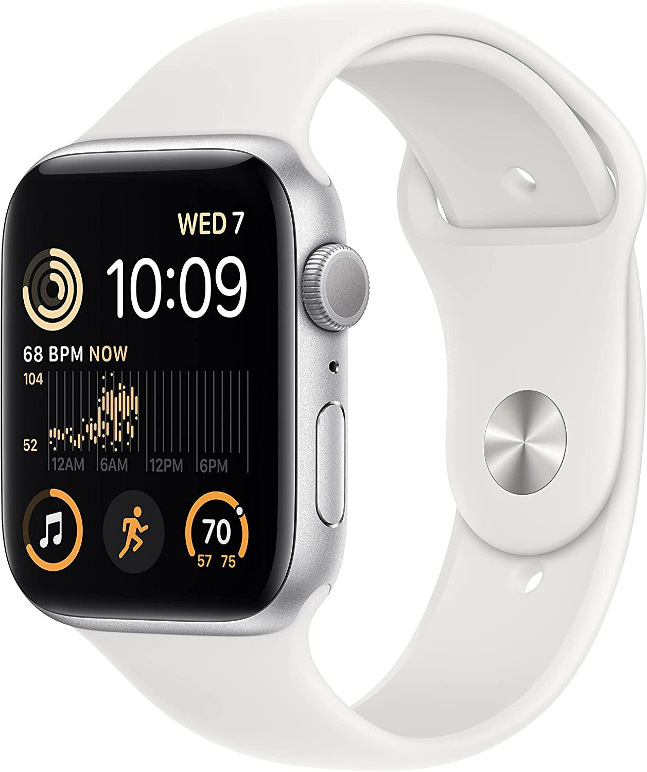 Apple Watch SE 2nd Gen (GPS + LTE) 40mm Silver Aluminum Case & White Sport Band (Refurbished)