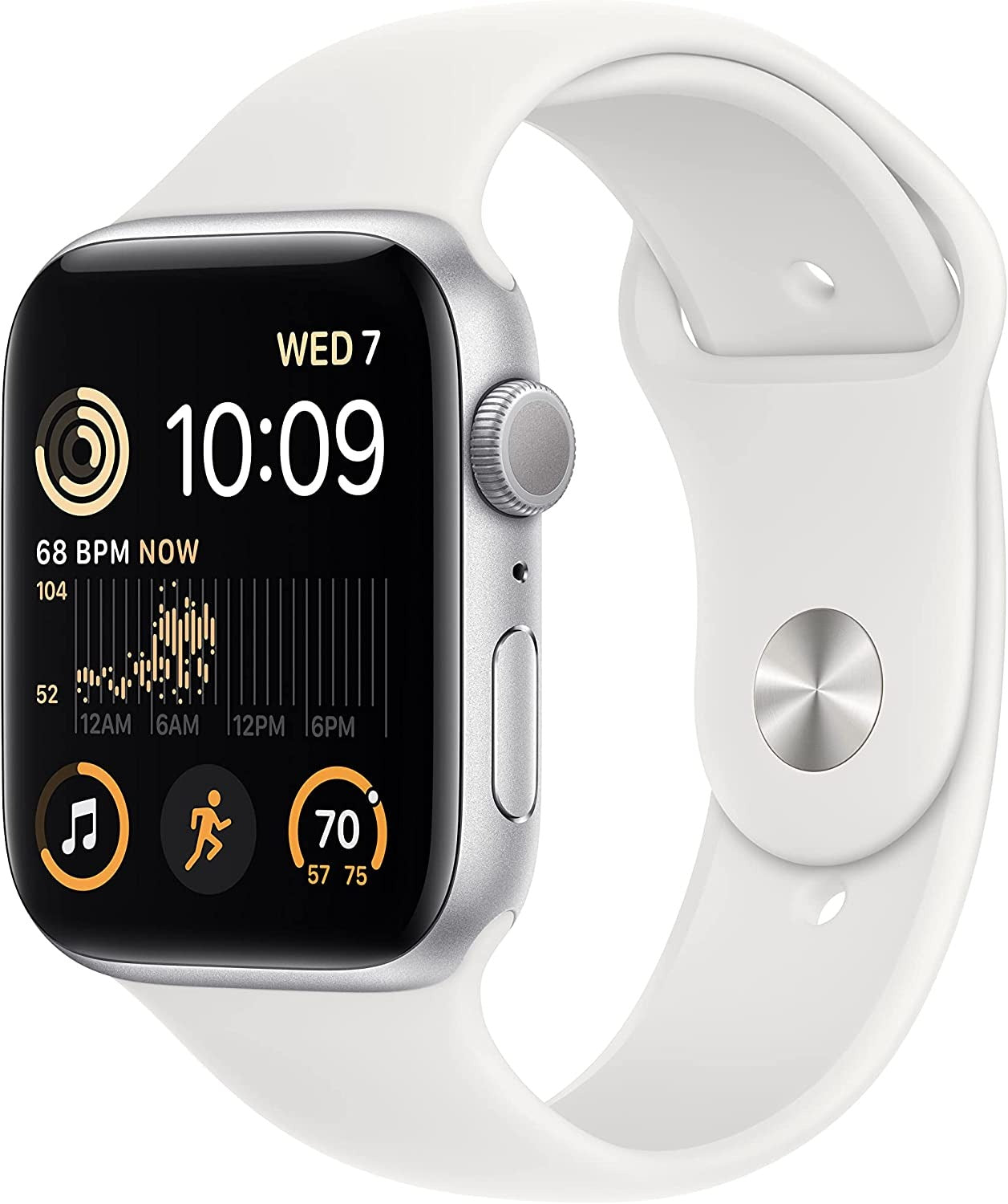Apple Watch SE 2nd Gen (GPS + LTE) 40mm Silver Aluminum Case &amp; White Sport Band (Refurbished)