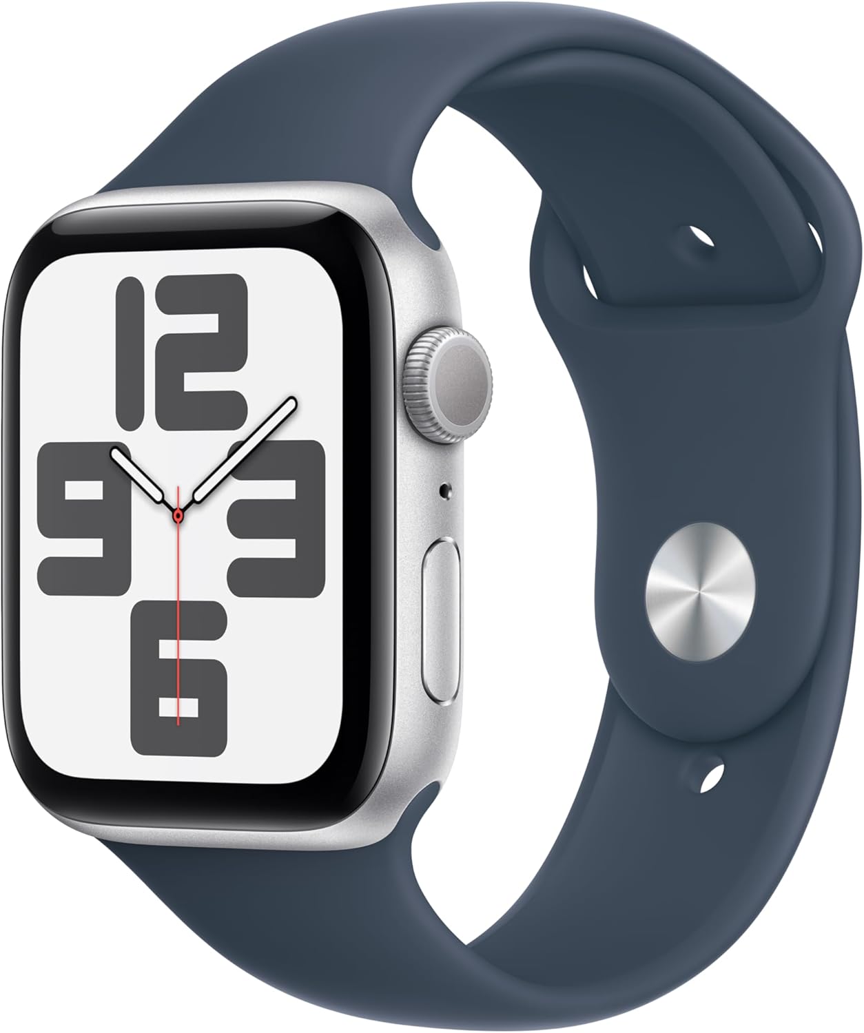 Apple Watch Series SE 2nd Gen (GPS+LTE) 44MM Silver Aluminum Case Storm Blue Sport Band (Refurbished)