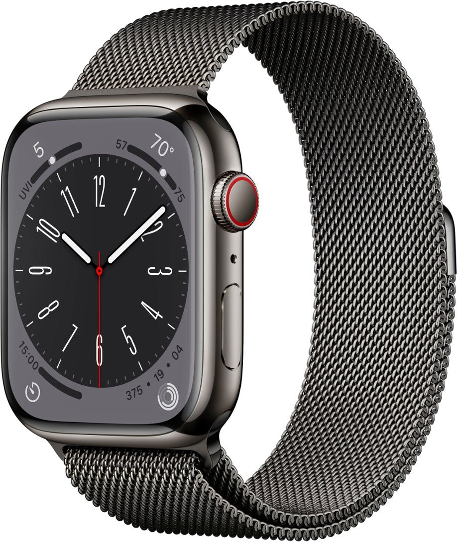 Apple Watch Series 8 (GPS+LTE) 45MM Graphite Stainless Steel Case Milanese Loop (Refurbished)