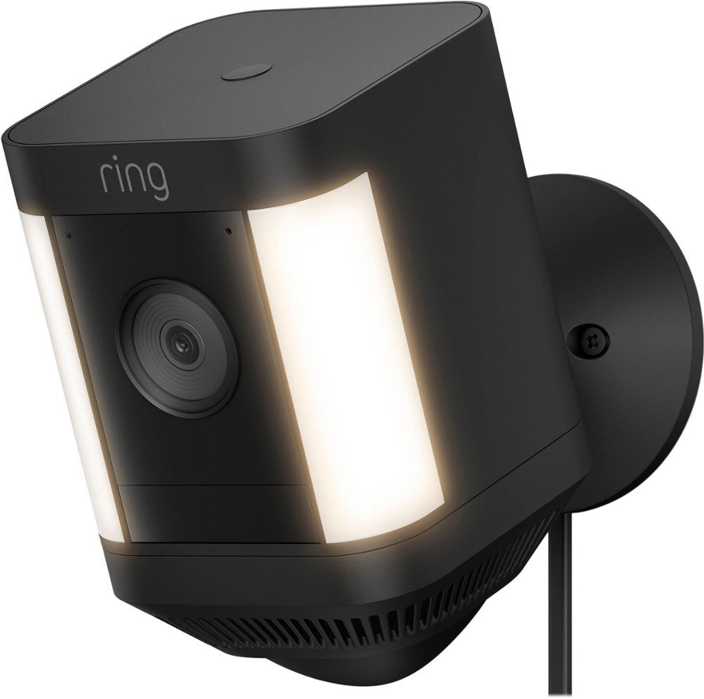 Ring Spotlight Cam Plus Outdoor/Indoor 1080p Plug-In Surveillance Camera - Black (Refurbished)