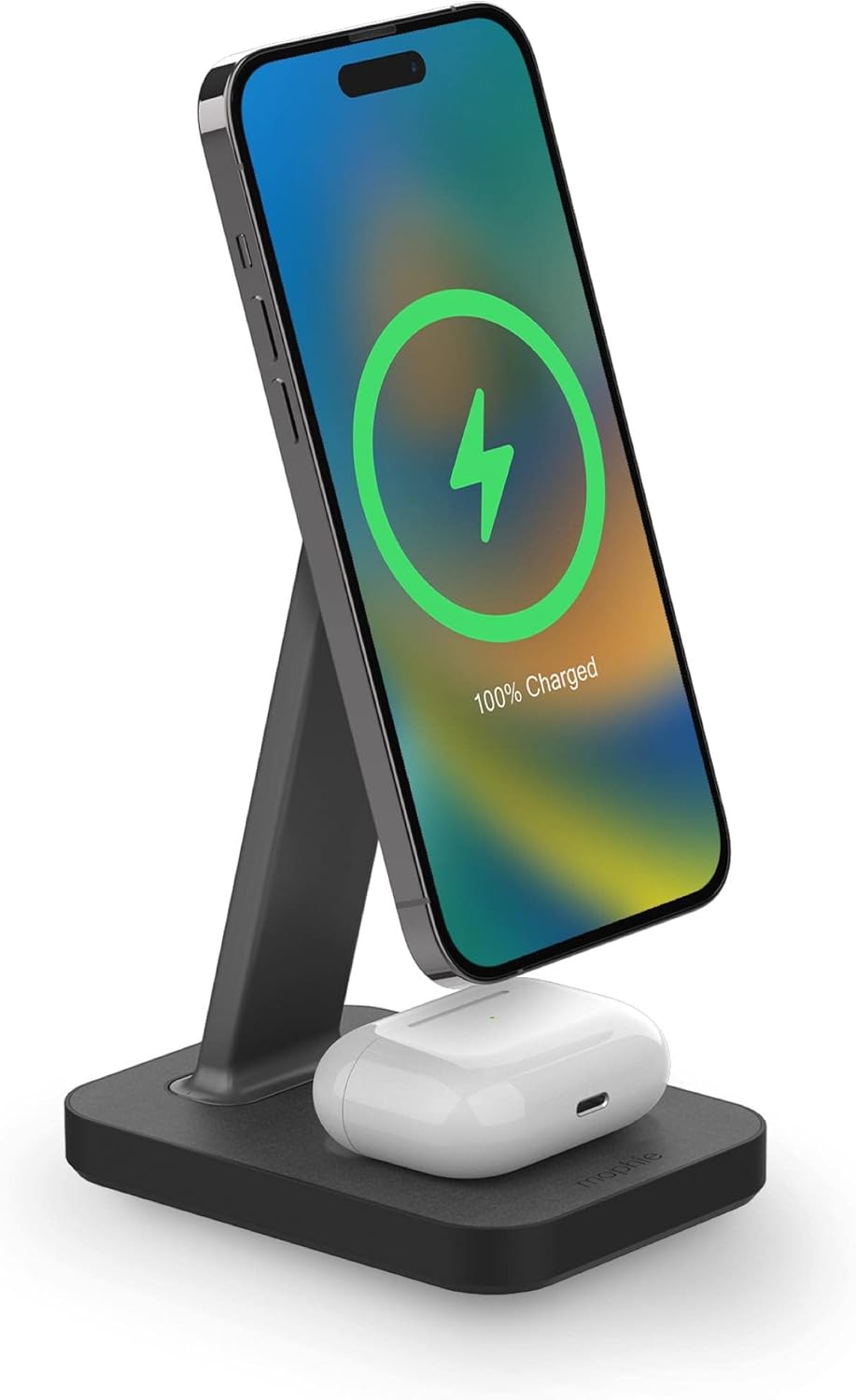 Mophie Snap+ 15W Wireless Charging Stand & Pad W/ MagSafe - Black (Refurbished)