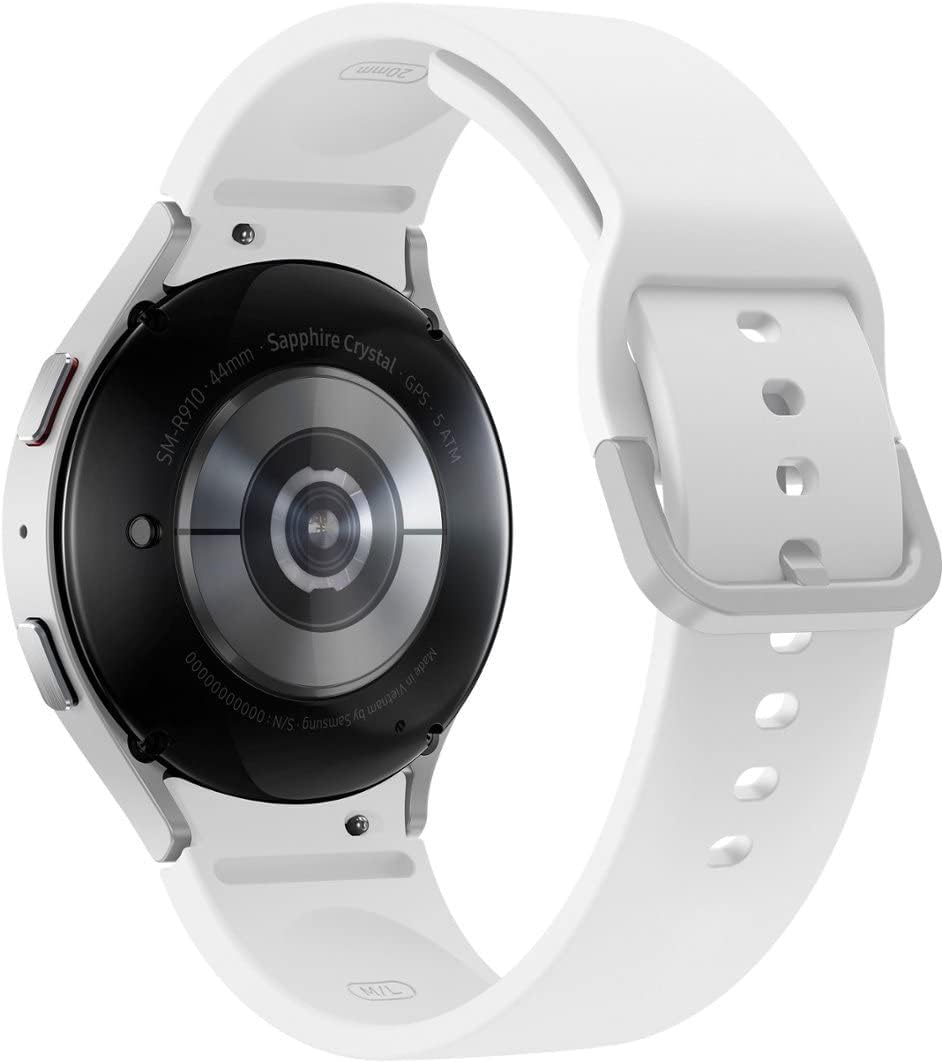 Samsung Galaxy Watch 5 (Bluetooth, 44mm) Silver Case with White Rubber Band (Refurbished)