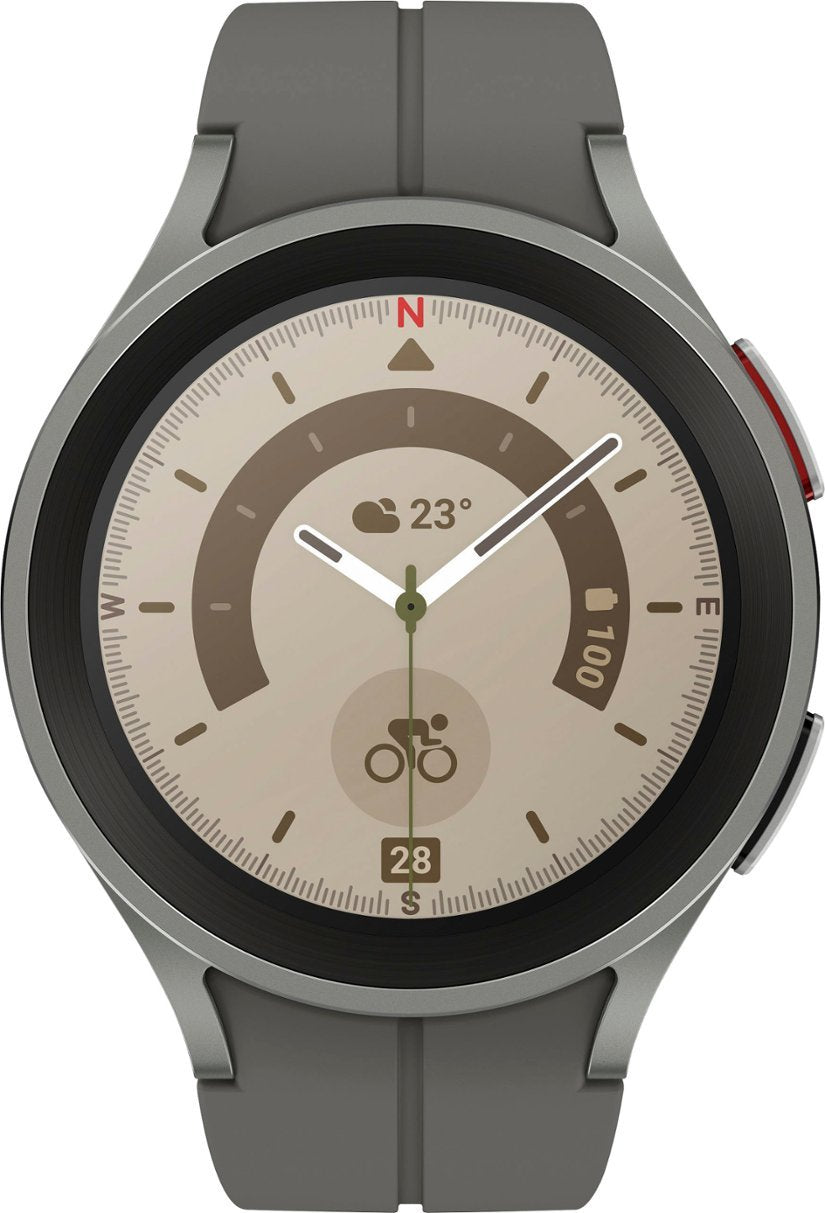 Samsung Galaxy Watch5 Pro (GPS) 45mm Gray Titanium Smartwatch & Gray Band (Refurbished)