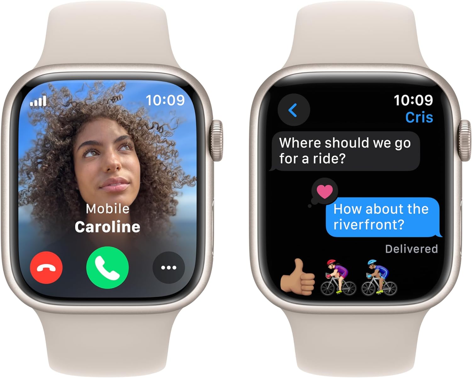 Apple Watch Series 9 (GPS) 45mm Starlight Aluminum Case Starlight Sport Band (Refurbished)