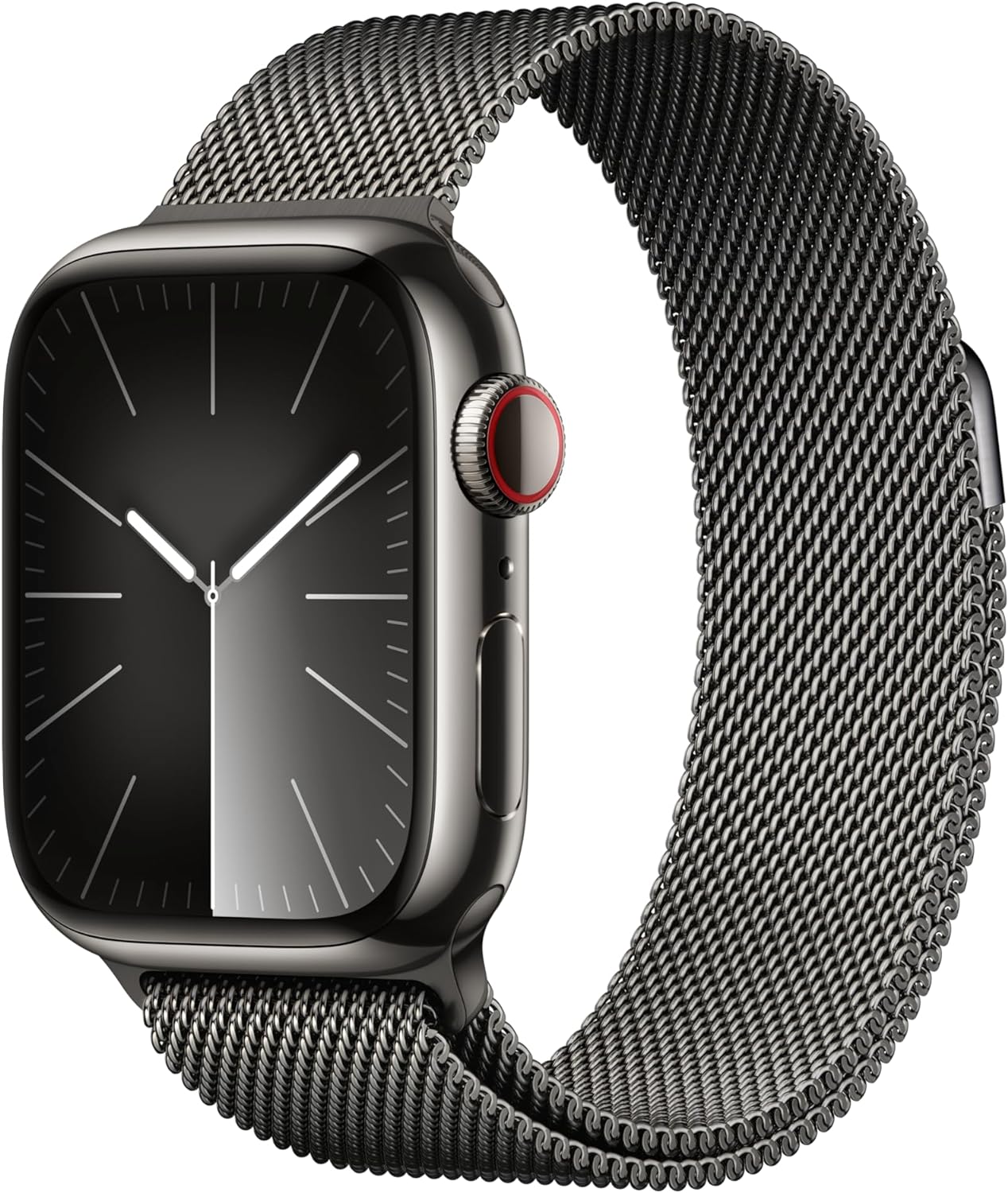 Apple Watch Series 9 - Graphite Stainless Steel Case w/ Milanese Loop, Unlocked, 41MM - Refurbished
