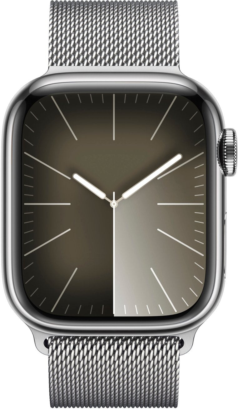 Apple Watch Series 9 (GPS + LTE) 41mm Silver Stainless Steel Case Milanese Loop (Refurbished)