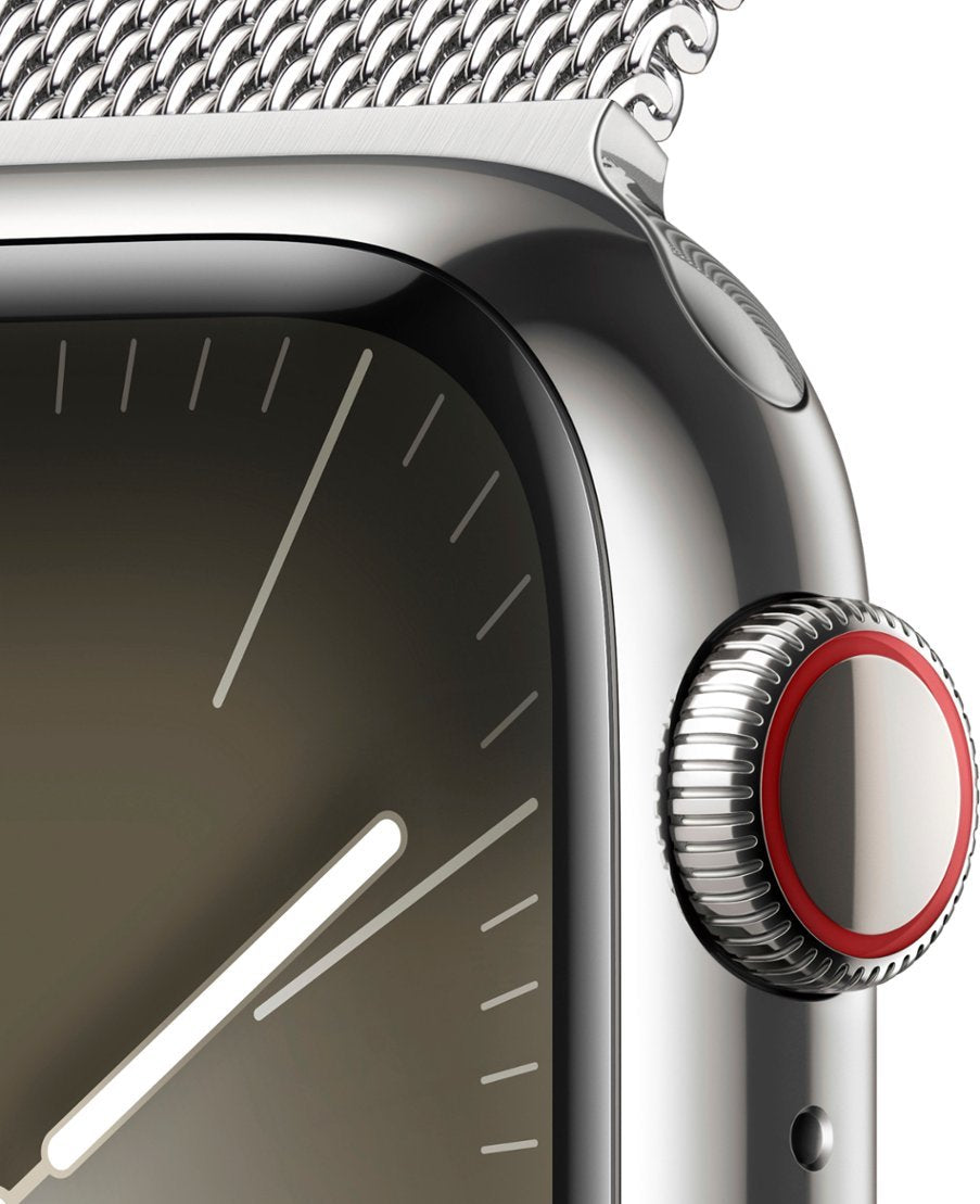Apple Watch Series 9 (GPS + LTE) 41mm Silver Stainless Steel Case Milanese Loop (Refurbished)