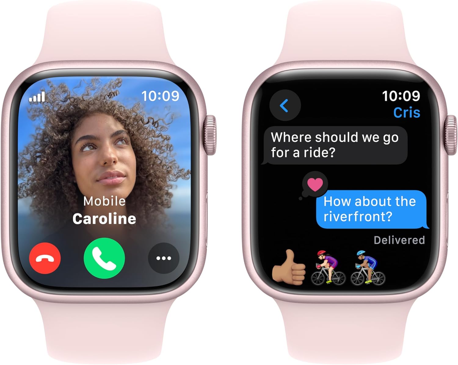 Apple Watch S9 (GPS + LTE) 45MM Pink Aluminum Case Light Pink Sport Band (Refurbished)