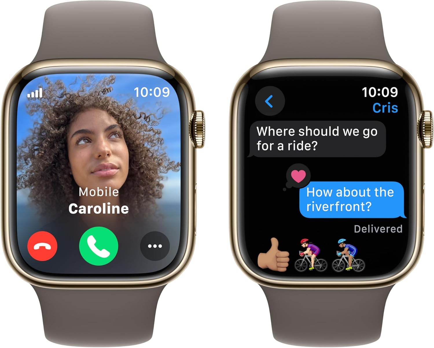 Apple Watch Series 9 (GPS + LTE) 45MM Gold Stainless Steel Case Clay Sport Band (Refurbished)