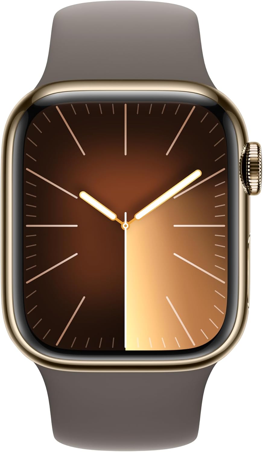 Apple Watch Series 9 (GPS + LTE) 41MM Gold Stainless Steel Case Clay Sport Band (Renewed)