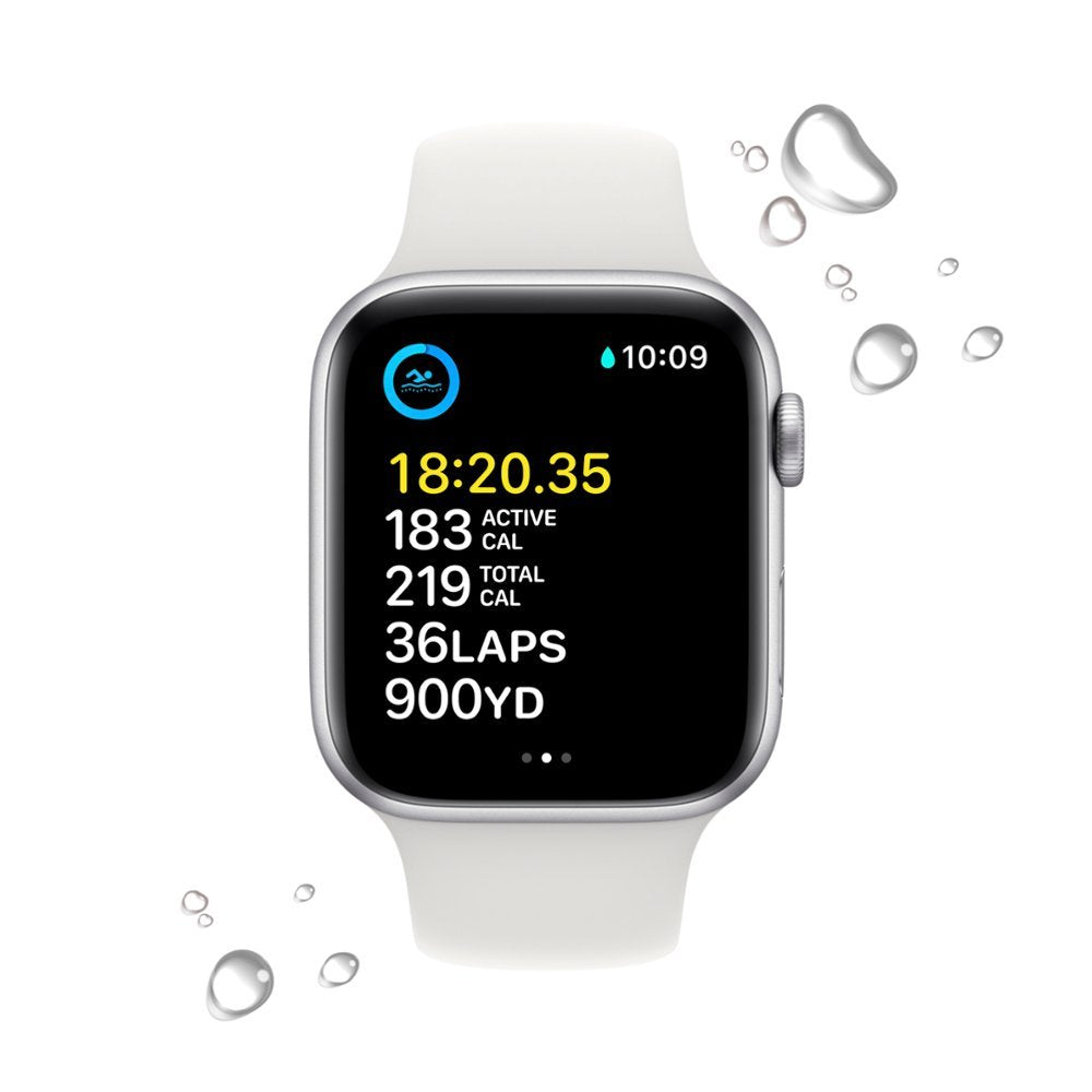 Apple Watch Series SE (2nd Gen) (GPS) 44mm Silver Aluminum Case White Sport Band (Used)