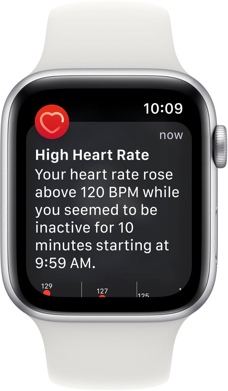 Apple Watch Series SE (2nd Gen) (GPS) 44mm Silver Aluminum Case White Sport Band (Used)