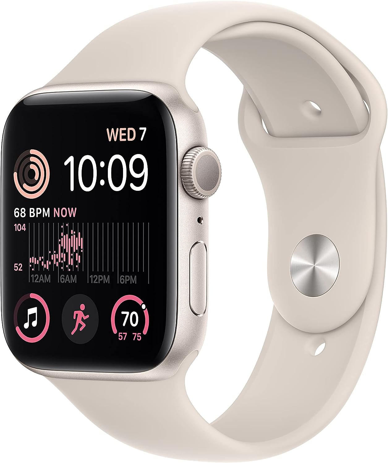 Apple Watch SE 2nd Gen (GPS) 44mm Starlight Aluminum Case & Starlight Sport Band (Refurbished)