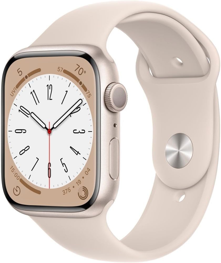Apple Watch Series 8 (GPS) 45MM Starlight Aluminum Case Starlight Sport Band (Refurbished)