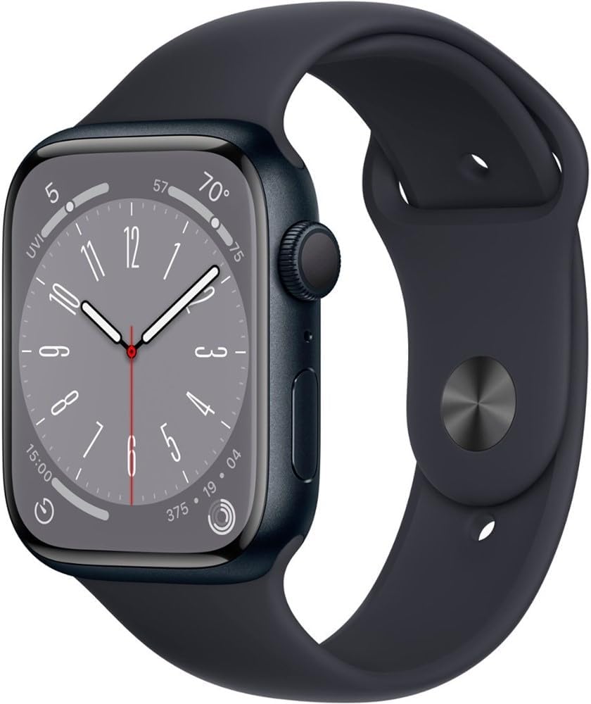 Apple Watch Series 8 (GPS) 45MM Midnight Aluminum Case Black Sport Band (Refurbished)