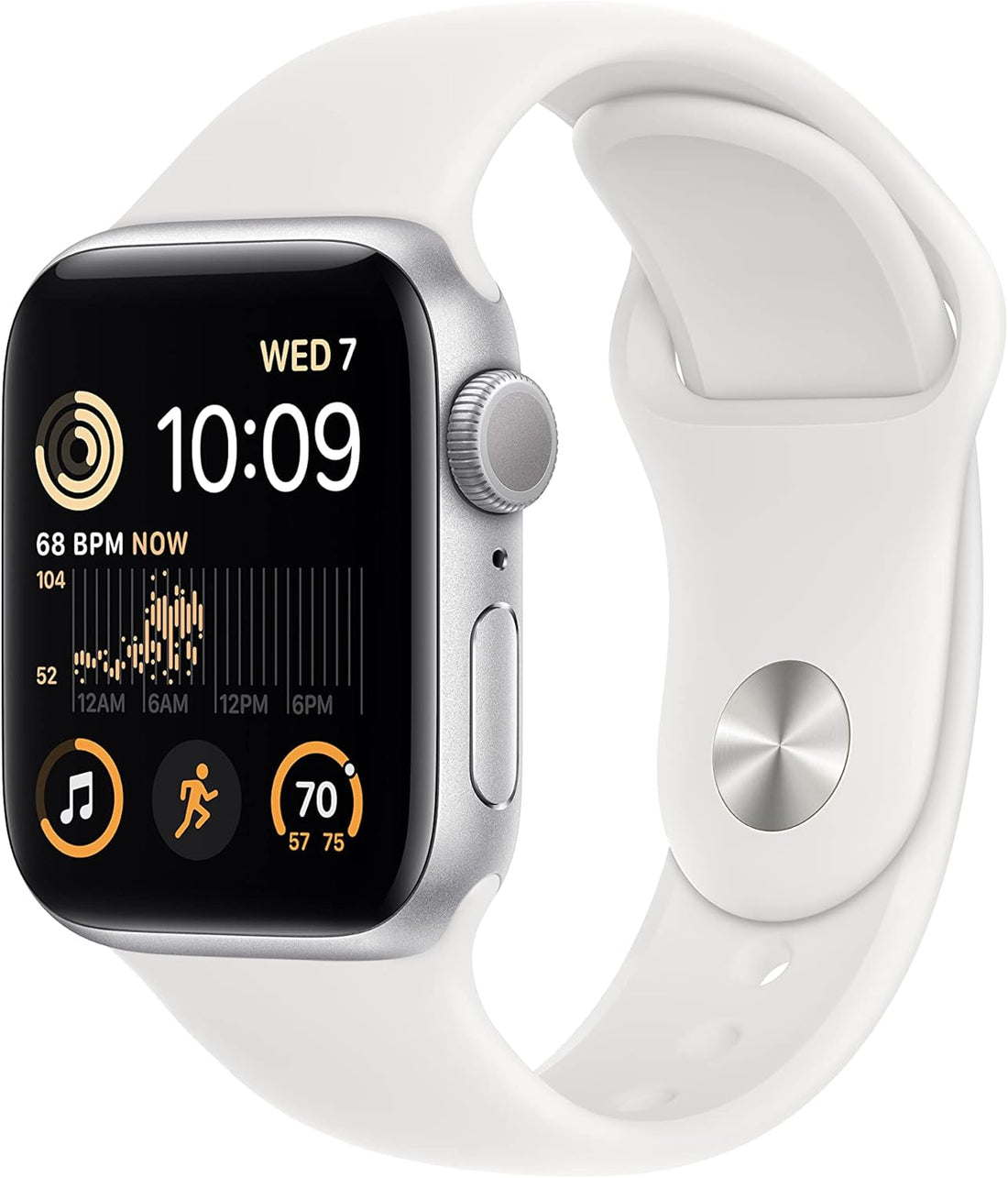 Apple Watch Series SE 2nd Gen (GPS) 40MM Silver Aluminum Case White Sport Band (Refurbished)