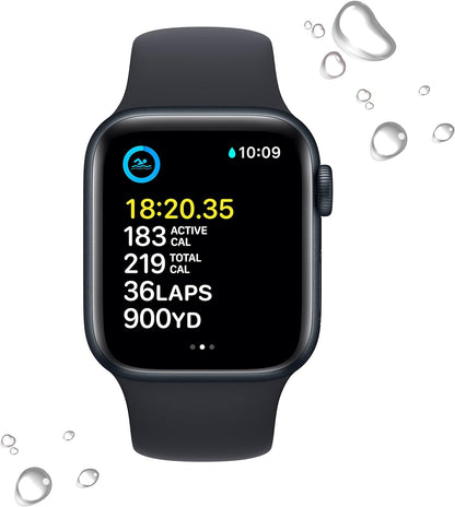 Apple Watch Series SE 2nd Gen (GPS) 40MM Midnight Aluminum Case Black Sport Band (Refurbished)