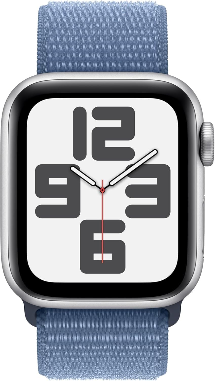 Apple Watch SE 2nd Gen (GPS) 40MM Silver Aluminum Case Winter Blue Sport Loop (Refurbished)