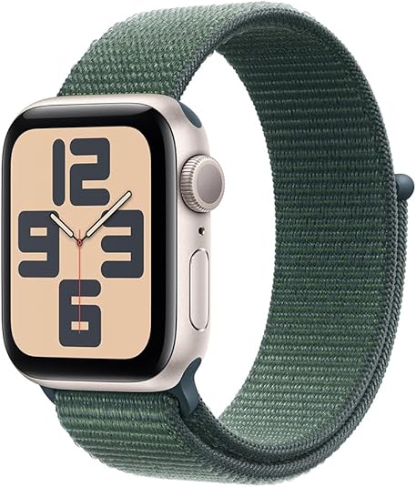Apple Watch SE 2nd Gen (GPS) 40MM Starlight Aluminum Case Lake Green Sport Loop (Refurbished)