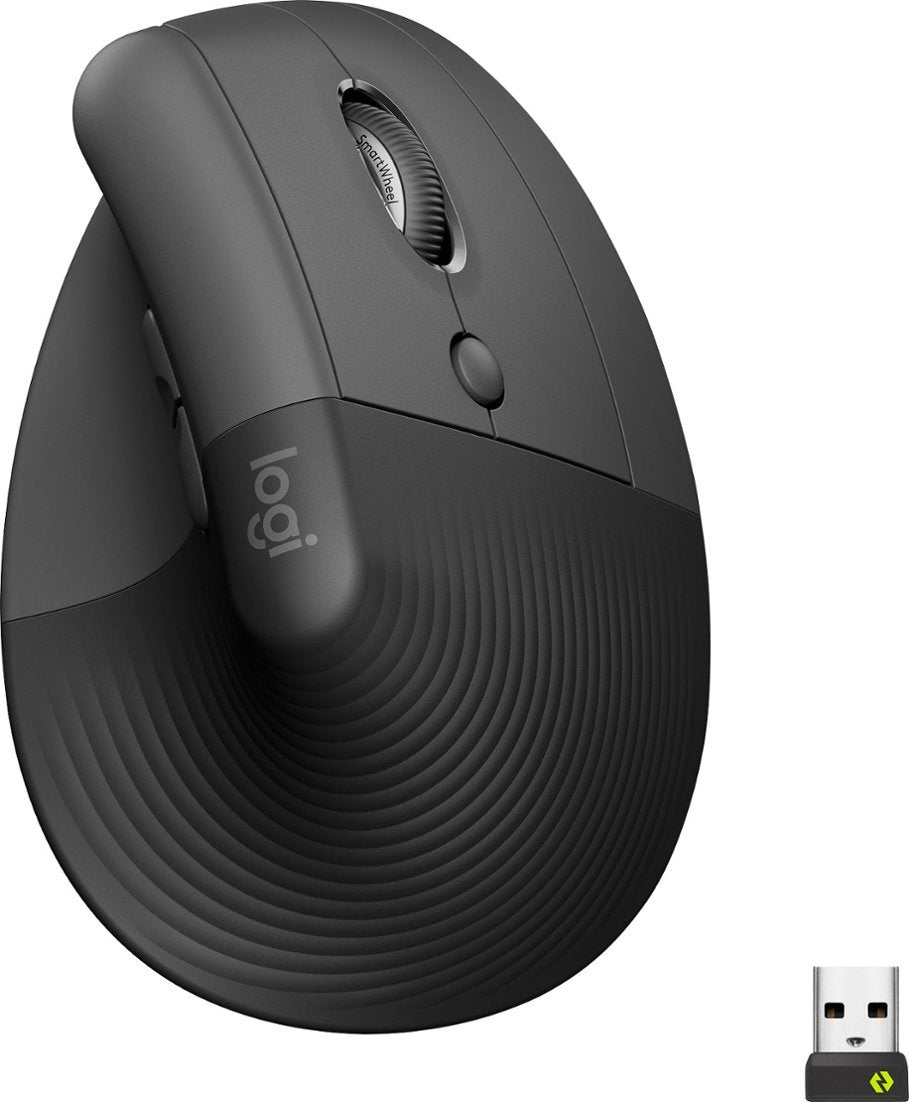Logitech Lift Vertical Ergonomic Mouse - Graphite (Refurbished)