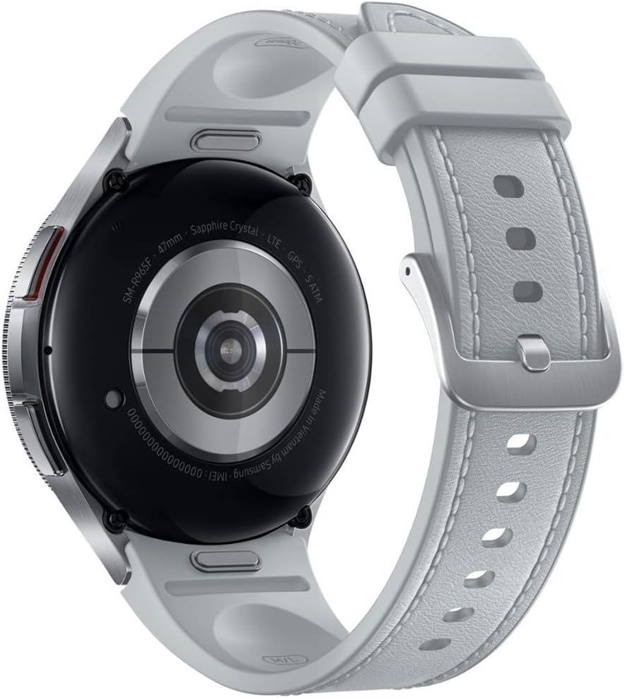 Samsung Galaxy Watch 6 Classic 47mm (Bluetooth) Silver Hybrid Eco-Leather Band (Pre-Owned)