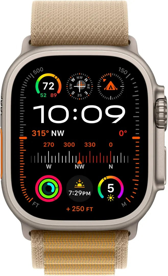 Apple Watch Ultra 2 (GPS + LTE) 49MM Natural Titanium Case Tan Alpine Loop (Refurbished)