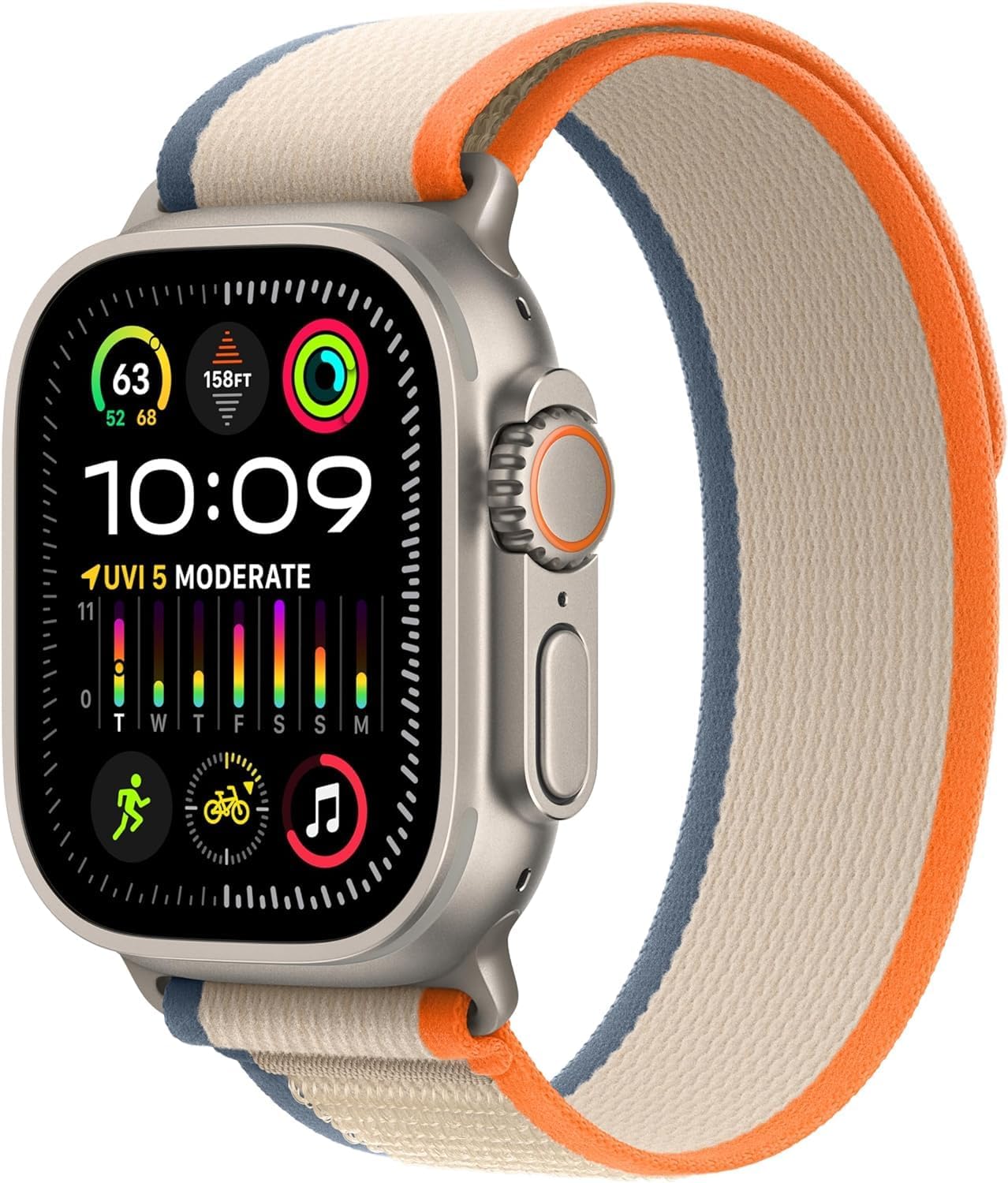 Apple Watch Ultra 2 (GPS + LTE) 49MM Titanium Case Orange/Beige Trail Loop (Refurbished)