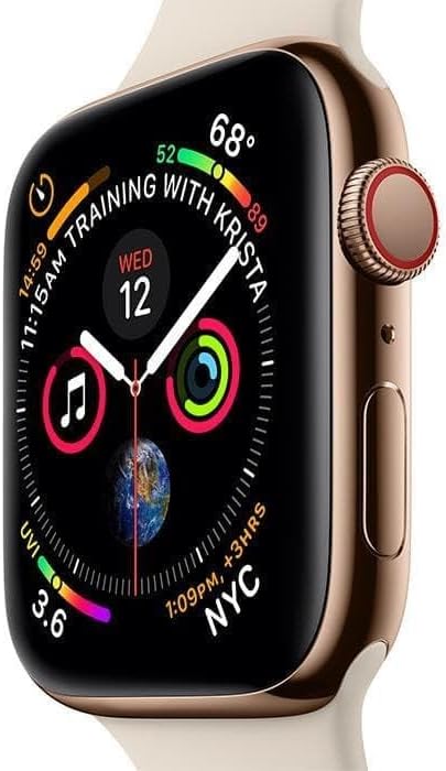 Apple Watch Series 4 (GPS + LTE) 44mm Gold Stainless Steel Case & Stone Sport Band (Refurbished)