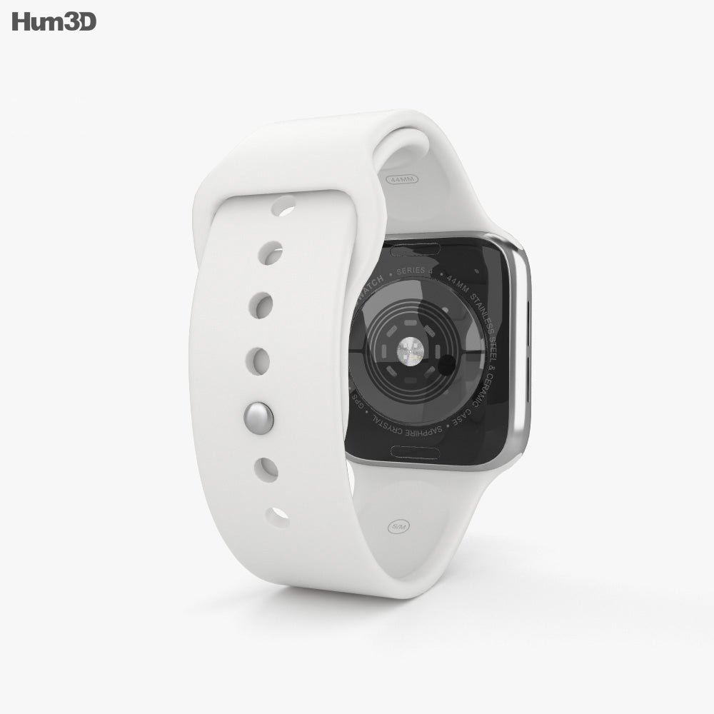 Apple Watch Series 4 GPS+LTE w/ 44MM Stainless Steel Case & White Sport Band (Refurbished)