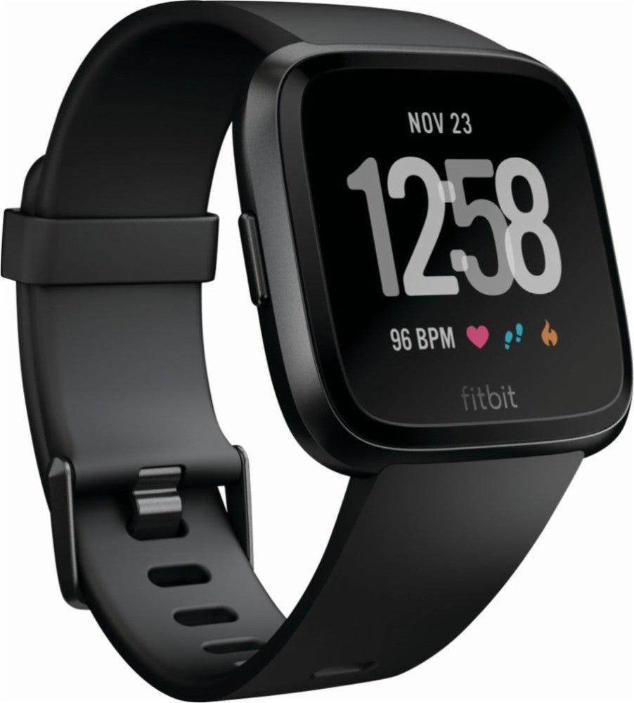 Fitbit Versa - Smart Watch with Heart Rate Monitor - Black (Refurbished)