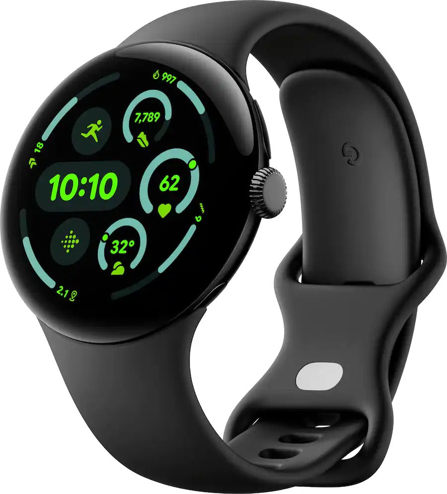 Google Pixel Watch 3 (GPS+LTE) 45MM Matte Black Aluminum Obsidian Active Band (Renewed)