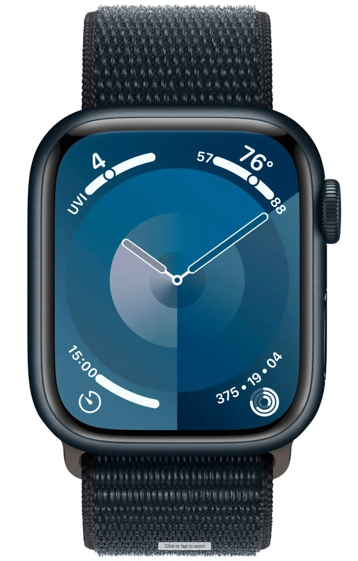 Apple Watch Series 9 (GPS) 41MM Midnight Aluminum Case Midnight Sport Loop (Renewed)