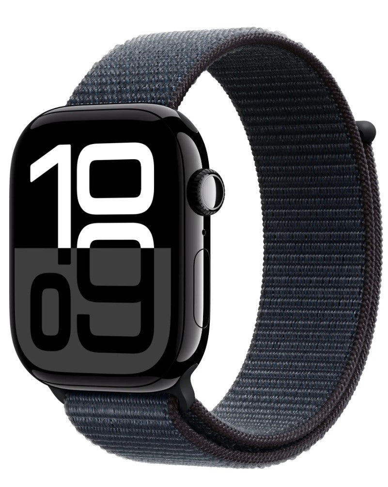 Apple Watch Series 10 (GPS+LTE) 46MM Jet Black Aluminum Case Black Sport Loop (Pre-Owned)