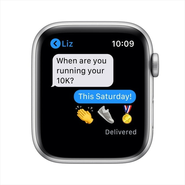 Apple Watch Series 6 (2020) 44mm GPS + Cellular - Stainless Steel Case & White Sport Band (Used)