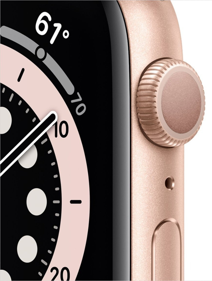 Apple Watch Series 6 GPS + LTE w/ 44MM Gold Aluminum Case & Pink Sand Sport Band (Certified Refurbished)