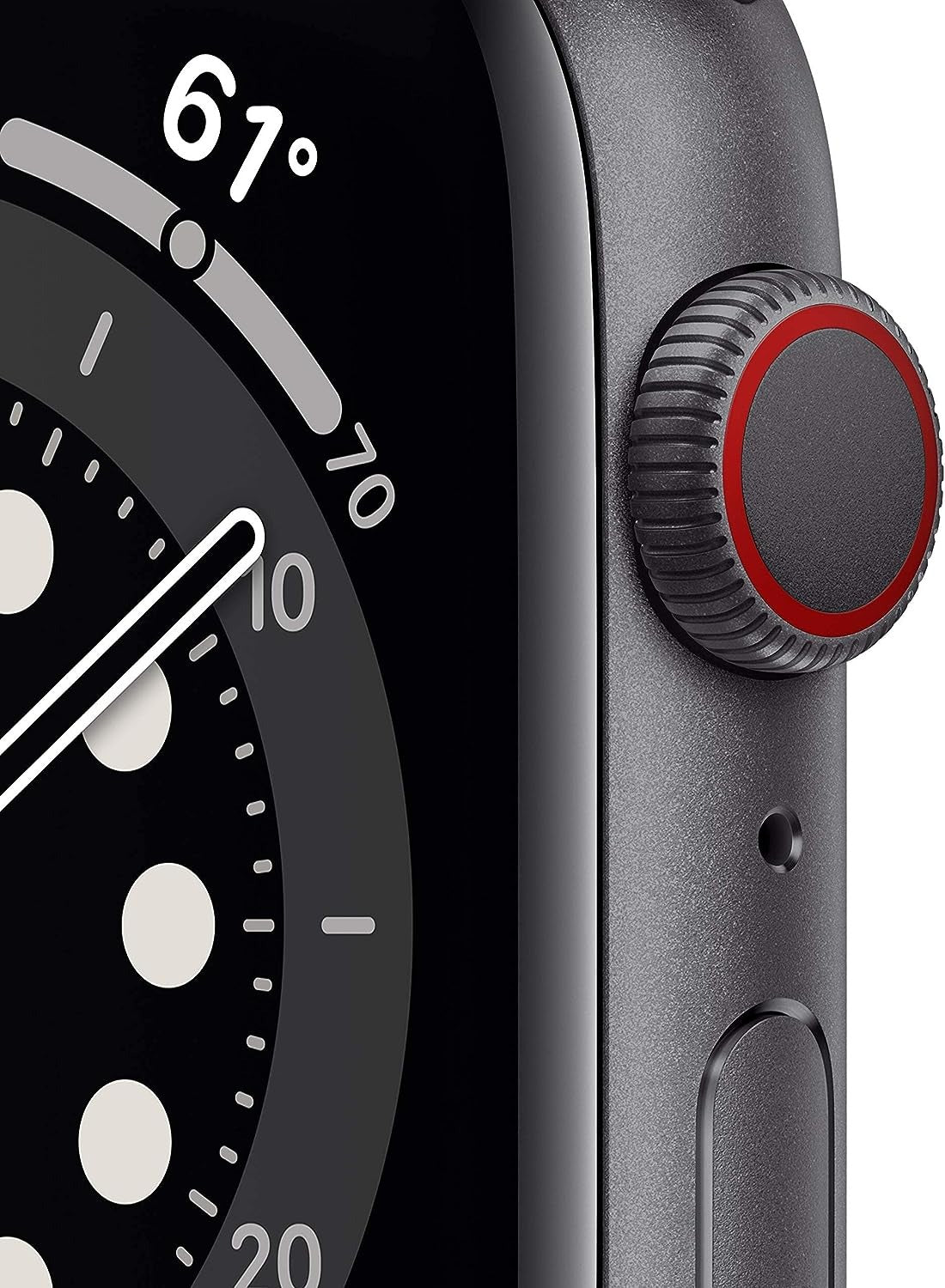 Apple Watch Series 6 (GPS + LTE) 44mm Space Black Titanium Case & Black Sport Band (Renewed)