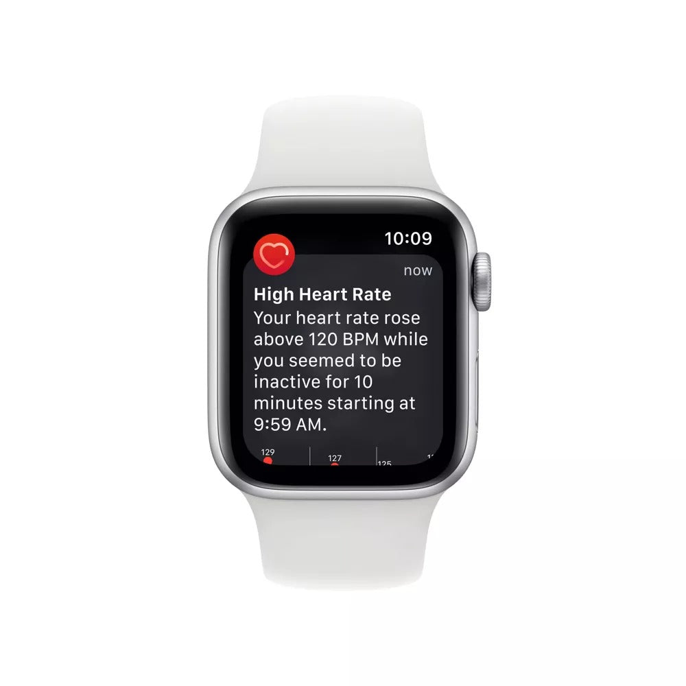 Apple Watch Series 6 GPS + LTE w/ 40MM Stainless Steel Case & White Sport Band (Used)