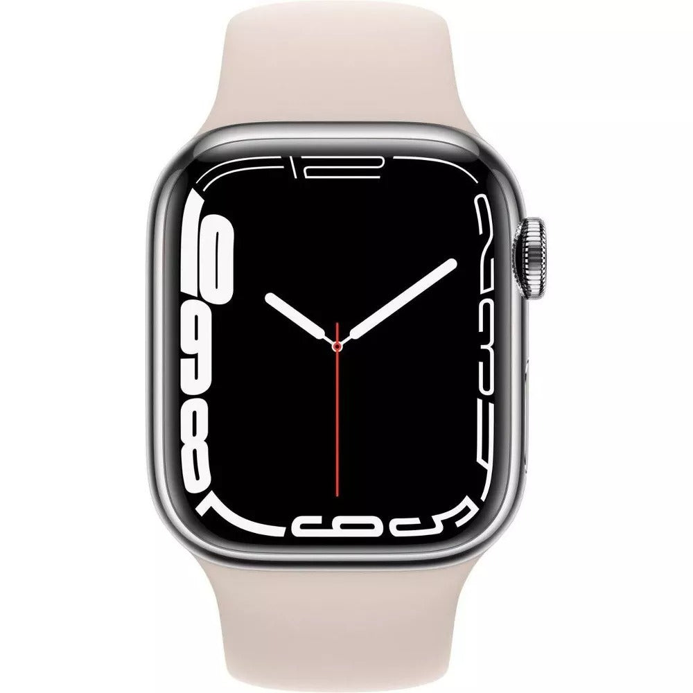 Apple Watch Series 7 (GPS + LTE) 41mm Silver Stainless Steel Case & Starlight Sport Band (Used)