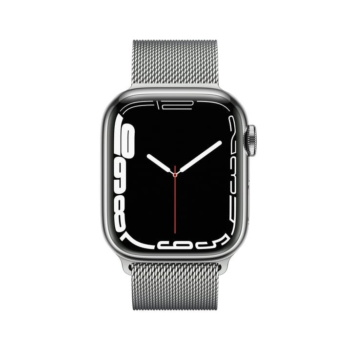 Apple Watch Series 7 GPS + LTE 41MM Stainless Steel Case & Silver Milanese Loop (Certified Refurbished)