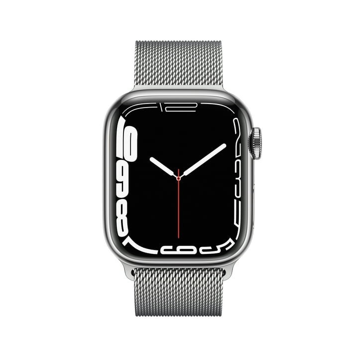 Apple Watch Series 7 (GPS+LTE) 41MM Silver Stainless Steel Case &amp; Milanese Loop (Refurbished)