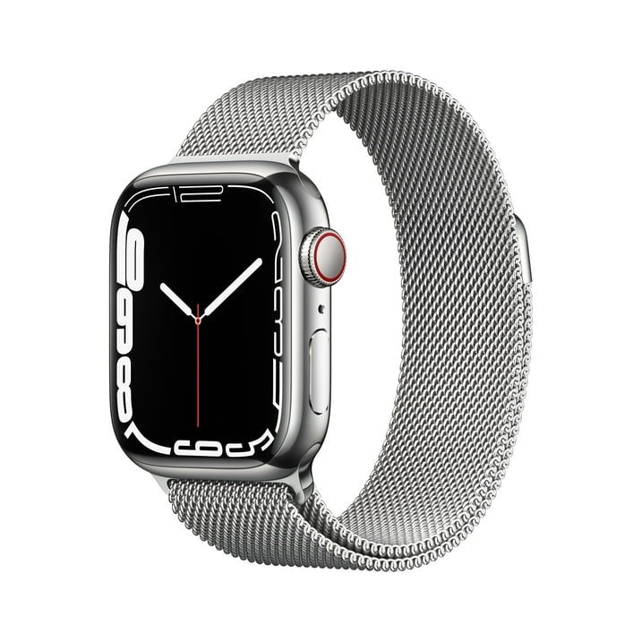 Apple Watch Series 7 (GPS+LTE) 41MM Silver Stainless Steel Case &amp; Milanese Loop (Refurbished)
