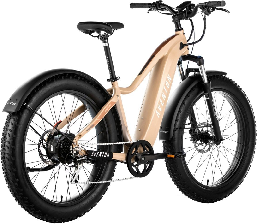 Aventon Aventure Step-Over Ebike with 45-mile Operating Range, Large -SoCal Sand (Used)