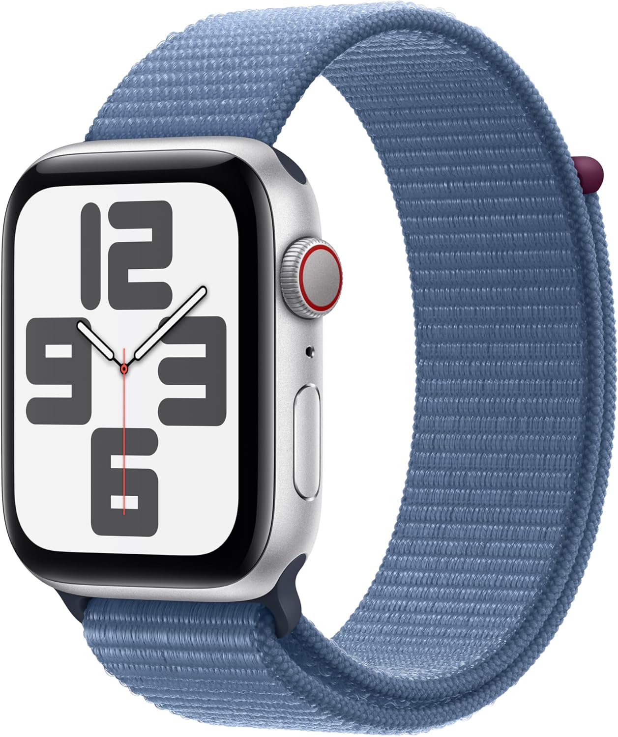 Apple Watch Series SE 2nd Gen (GPS+LTE) 40MM Silver Aluminum Case Winter Blue Sport Loop (Certified Refurbished)